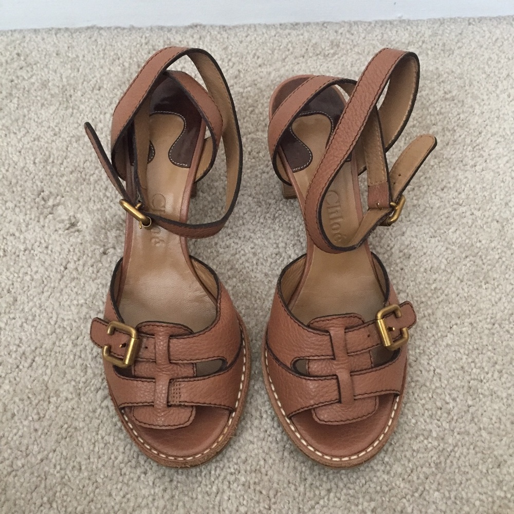 Chloe women's block heeled sandals - size 36.5